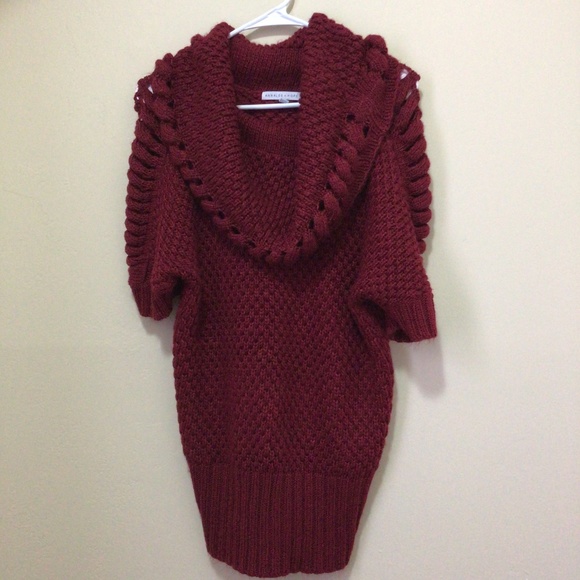 Annalee+Hope chunky large size cable, ribbed knit burgundy sweater. - Picture 1 of 5
